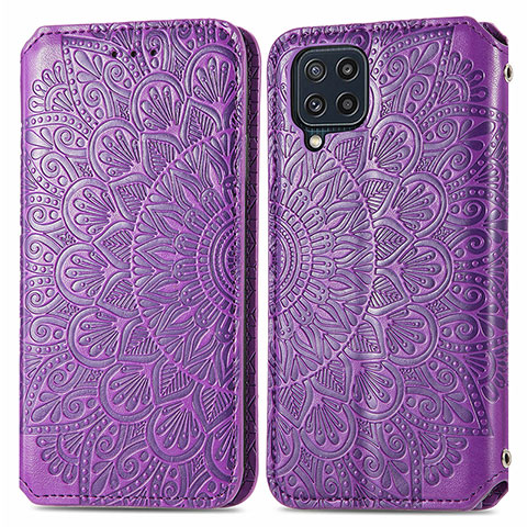 Custodia Portafoglio In Pelle Fantasia Modello Cover con Supporto S01D per Samsung Galaxy M32 4G Viola