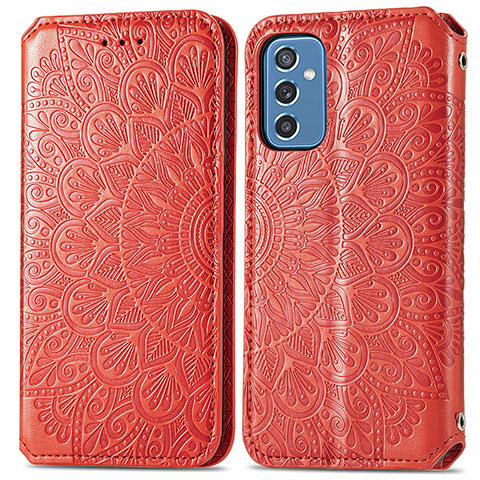 Custodia Portafoglio In Pelle Fantasia Modello Cover con Supporto S01D per Samsung Galaxy M52 5G Rosso