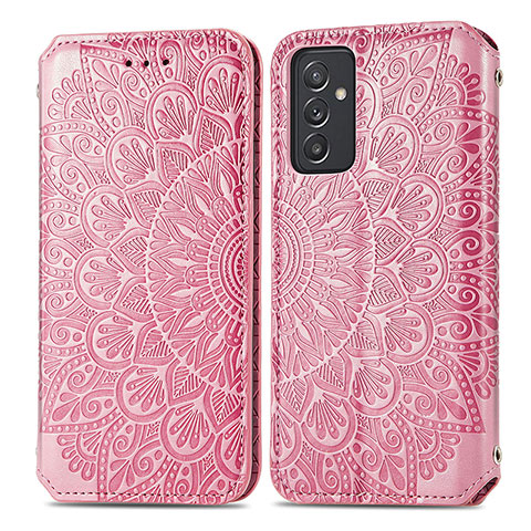 Custodia Portafoglio In Pelle Fantasia Modello Cover con Supporto S01D per Samsung Galaxy Quantum4 5G Oro Rosa