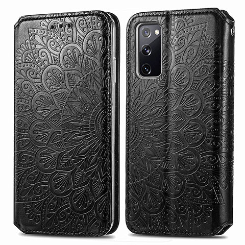 Custodia Portafoglio In Pelle Fantasia Modello Cover con Supporto S01D per Samsung Galaxy S20 FE (2022) 5G Nero