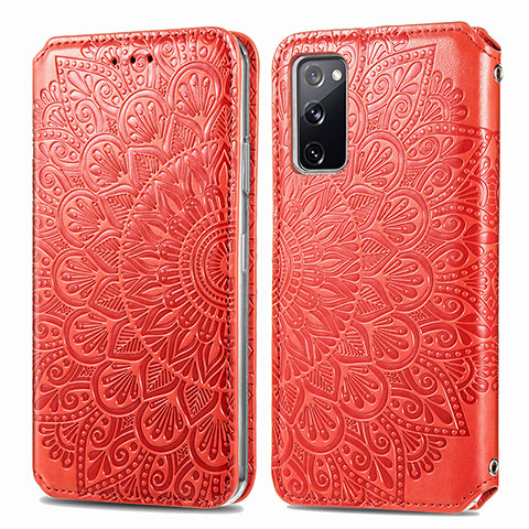 Custodia Portafoglio In Pelle Fantasia Modello Cover con Supporto S01D per Samsung Galaxy S20 FE (2022) 5G Rosso