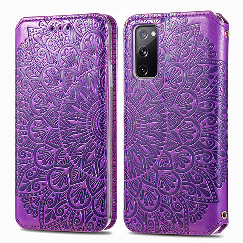 Custodia Portafoglio In Pelle Fantasia Modello Cover con Supporto S01D per Samsung Galaxy S20 FE (2022) 5G Viola