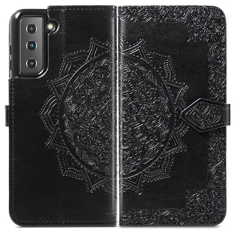 Custodia Portafoglio In Pelle Fantasia Modello Cover con Supporto S01D per Samsung Galaxy S24 Plus 5G Nero