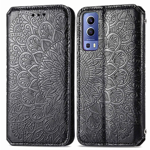 Custodia Portafoglio In Pelle Fantasia Modello Cover con Supporto S01D per Vivo iQOO Z3 5G Nero