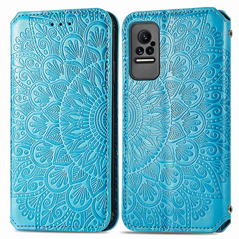 Custodia Portafoglio In Pelle Fantasia Modello Cover con Supporto S01D per Xiaomi Civi 1S 5G Blu