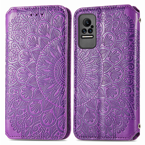 Custodia Portafoglio In Pelle Fantasia Modello Cover con Supporto S01D per Xiaomi Civi 1S 5G Viola