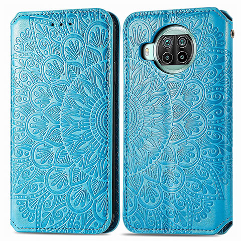 Custodia Portafoglio In Pelle Fantasia Modello Cover con Supporto S01D per Xiaomi Mi 10i 5G Blu