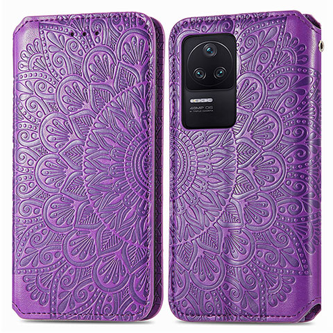 Custodia Portafoglio In Pelle Fantasia Modello Cover con Supporto S01D per Xiaomi Poco F4 5G Viola