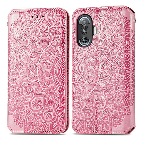 Custodia Portafoglio In Pelle Fantasia Modello Cover con Supporto S01D per Xiaomi Redmi K50 Gaming 5G Oro Rosa