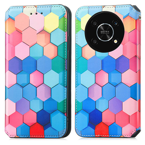 Custodia Portafoglio In Pelle Fantasia Modello Cover con Supporto S02D per Huawei Enjoy 50 Pro Colorato