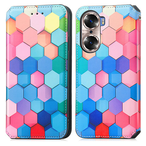 Custodia Portafoglio In Pelle Fantasia Modello Cover con Supporto S02D per Huawei Honor 60 5G Colorato