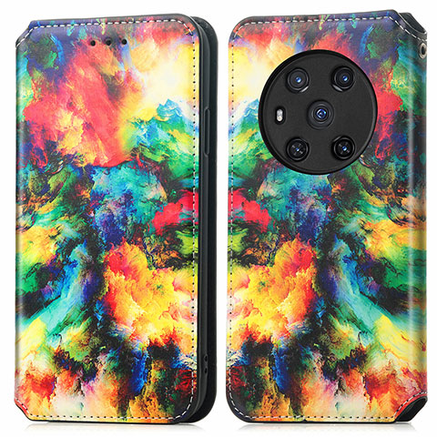 Custodia Portafoglio In Pelle Fantasia Modello Cover con Supporto S02D per Huawei Honor Magic3 5G Multicolore