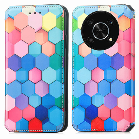 Custodia Portafoglio In Pelle Fantasia Modello Cover con Supporto S02D per Huawei Honor Magic4 Lite 5G Colorato