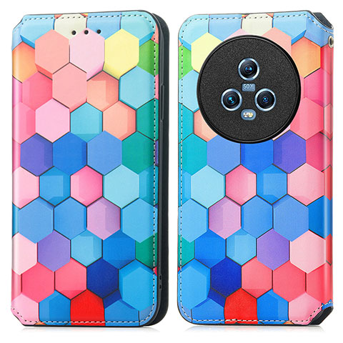 Custodia Portafoglio In Pelle Fantasia Modello Cover con Supporto S02D per Huawei Honor Magic5 5G Colorato