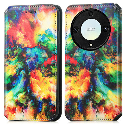 Custodia Portafoglio In Pelle Fantasia Modello Cover con Supporto S02D per Huawei Honor Magic5 Lite 5G Multicolore