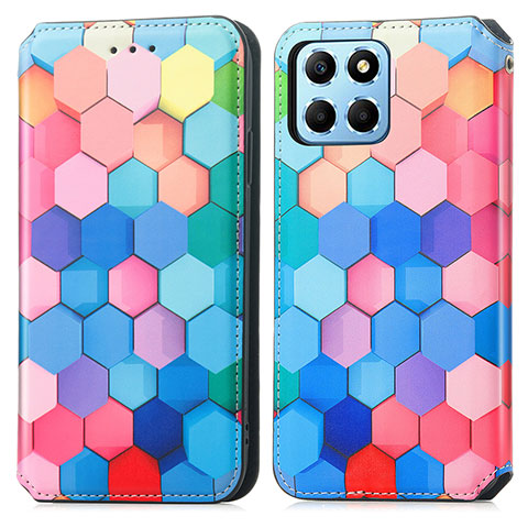 Custodia Portafoglio In Pelle Fantasia Modello Cover con Supporto S02D per Huawei Honor X6S Colorato