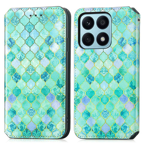 Custodia Portafoglio In Pelle Fantasia Modello Cover con Supporto S02D per Huawei Honor X8a 4G Verde