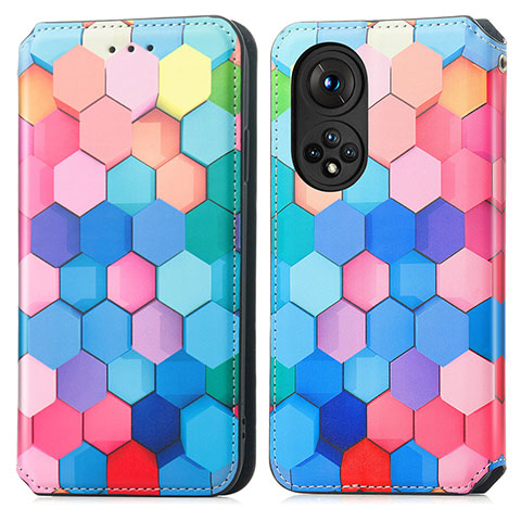 Custodia Portafoglio In Pelle Fantasia Modello Cover con Supporto S02D per Huawei Nova 9 Colorato