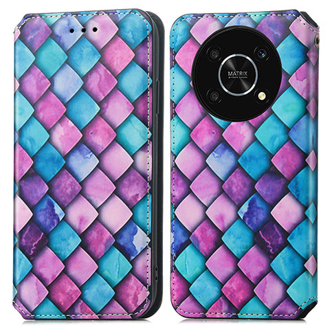 Custodia Portafoglio In Pelle Fantasia Modello Cover con Supporto S02D per Huawei Nova Y90 Viola