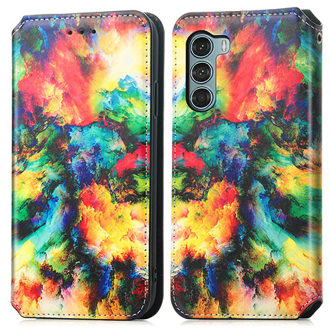 Custodia Portafoglio In Pelle Fantasia Modello Cover con Supporto S02D per Motorola Moto Edge S30 5G Multicolore