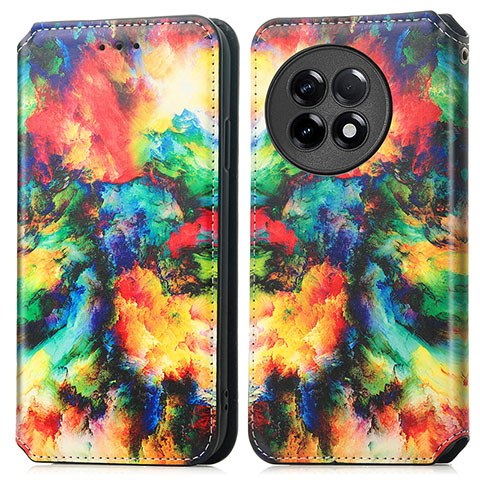 Custodia Portafoglio In Pelle Fantasia Modello Cover con Supporto S02D per OnePlus 11R 5G Multicolore