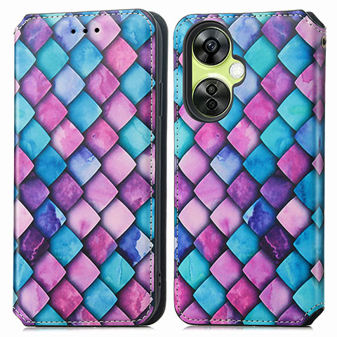 Custodia Portafoglio In Pelle Fantasia Modello Cover con Supporto S02D per OnePlus Nord CE 3 Lite 5G Viola