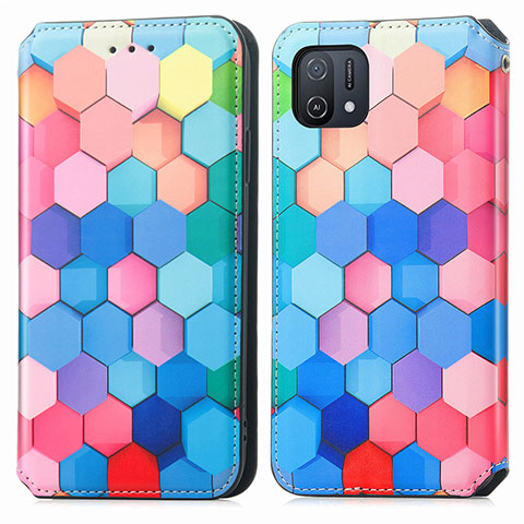 Custodia Portafoglio In Pelle Fantasia Modello Cover con Supporto S02D per Oppo A16e Colorato