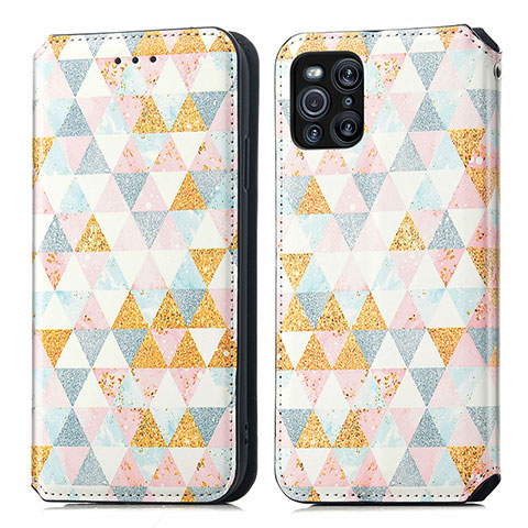 Custodia Portafoglio In Pelle Fantasia Modello Cover con Supporto S02D per Oppo Find X3 5G Bianco