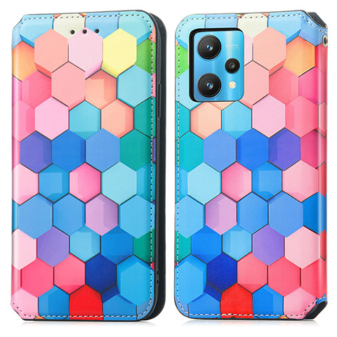 Custodia Portafoglio In Pelle Fantasia Modello Cover con Supporto S02D per Realme 9 4G Colorato