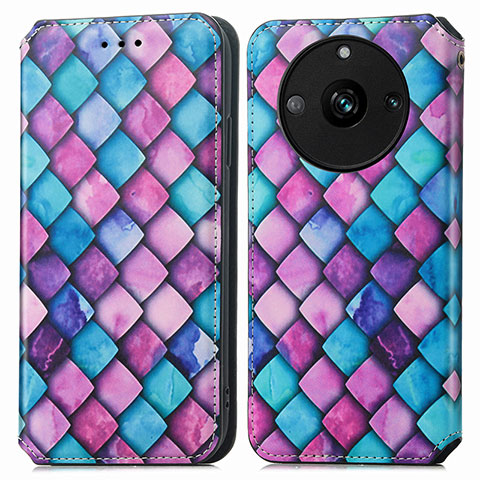 Custodia Portafoglio In Pelle Fantasia Modello Cover con Supporto S02D per Realme Narzo 60 Pro 5G Viola