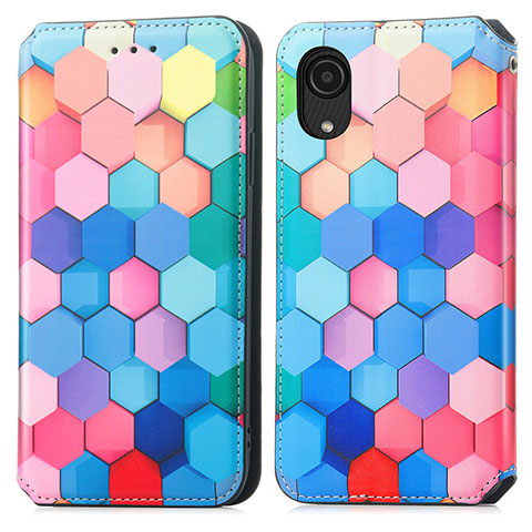 Custodia Portafoglio In Pelle Fantasia Modello Cover con Supporto S02D per Samsung Galaxy A03 Core Colorato