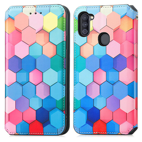 Custodia Portafoglio In Pelle Fantasia Modello Cover con Supporto S02D per Samsung Galaxy A11 Colorato