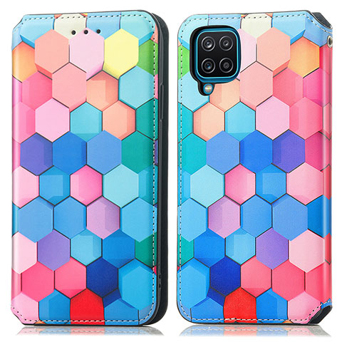 Custodia Portafoglio In Pelle Fantasia Modello Cover con Supporto S02D per Samsung Galaxy A12 5G Colorato