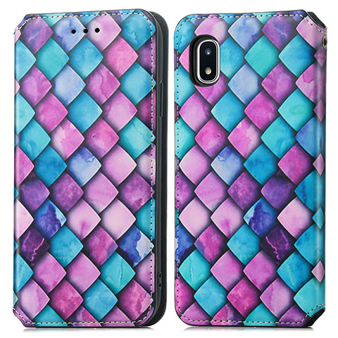 Custodia Portafoglio In Pelle Fantasia Modello Cover con Supporto S02D per Samsung Galaxy A20 SC-02M SCV46 Viola