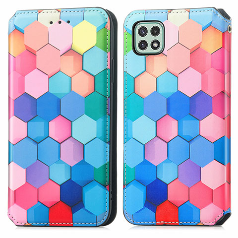 Custodia Portafoglio In Pelle Fantasia Modello Cover con Supporto S02D per Samsung Galaxy A22 5G Colorato