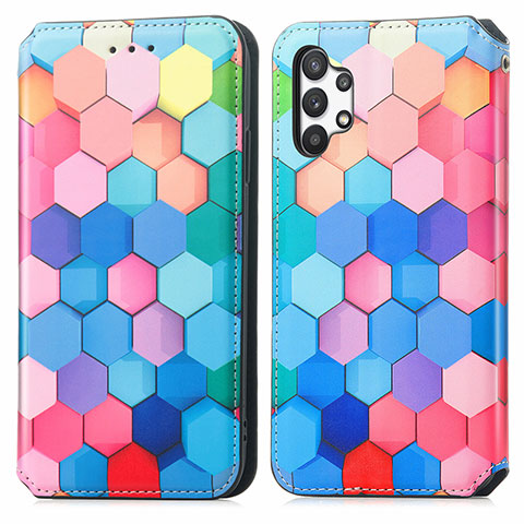 Custodia Portafoglio In Pelle Fantasia Modello Cover con Supporto S02D per Samsung Galaxy A32 5G Colorato