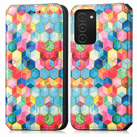 Custodia Portafoglio In Pelle Fantasia Modello Cover con Supporto S02D per Samsung Galaxy F02S SM-E025F Multicolore