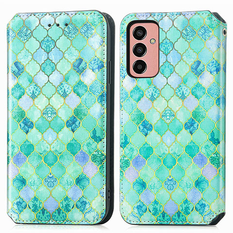 Custodia Portafoglio In Pelle Fantasia Modello Cover con Supporto S02D per Samsung Galaxy F13 4G Verde