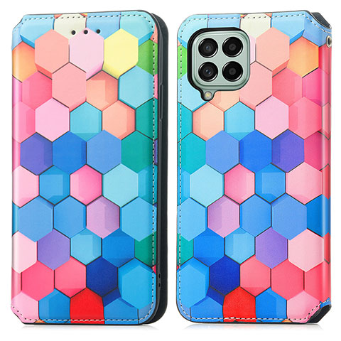 Custodia Portafoglio In Pelle Fantasia Modello Cover con Supporto S02D per Samsung Galaxy M53 5G Colorato