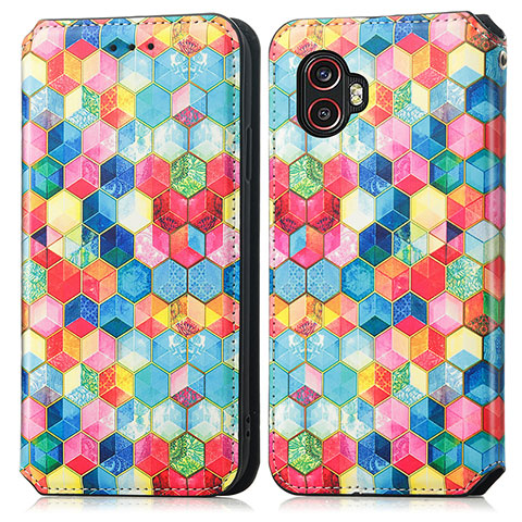 Custodia Portafoglio In Pelle Fantasia Modello Cover con Supporto S02D per Samsung Galaxy XCover 6 Pro 5G Multicolore