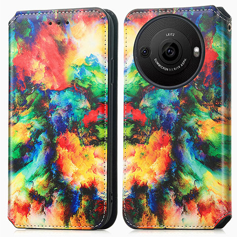 Custodia Portafoglio In Pelle Fantasia Modello Cover con Supporto S02D per Sharp Aquos R8 Pro Multicolore