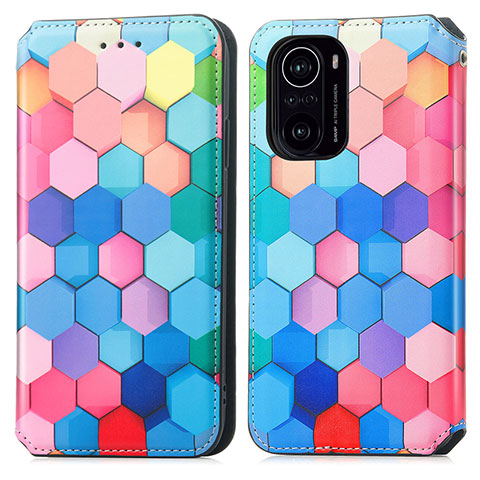 Custodia Portafoglio In Pelle Fantasia Modello Cover con Supporto S02D per Xiaomi Mi 11i 5G Colorato