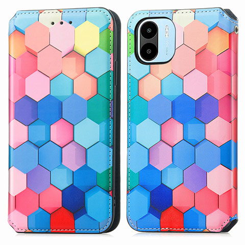 Custodia Portafoglio In Pelle Fantasia Modello Cover con Supporto S02D per Xiaomi Poco C50 Colorato