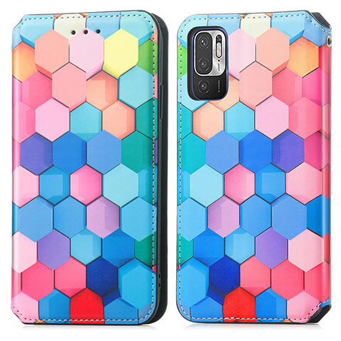 Custodia Portafoglio In Pelle Fantasia Modello Cover con Supporto S02D per Xiaomi POCO M3 Pro 5G Colorato