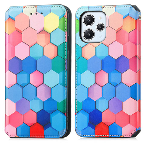 Custodia Portafoglio In Pelle Fantasia Modello Cover con Supporto S02D per Xiaomi Redmi 12 4G Colorato