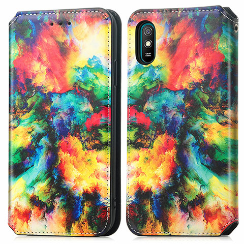 Custodia Portafoglio In Pelle Fantasia Modello Cover con Supporto S02D per Xiaomi Redmi 9A Multicolore