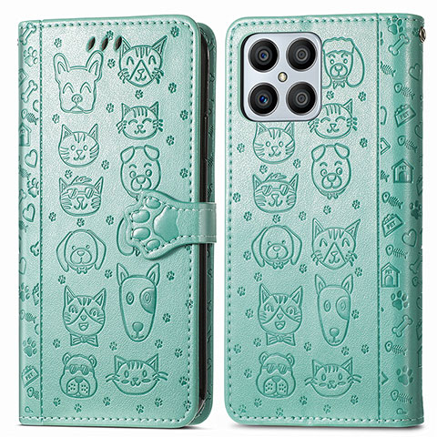 Custodia Portafoglio In Pelle Fantasia Modello Cover con Supporto S03D per Huawei Honor X8 4G Verde