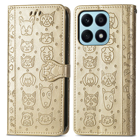 Custodia Portafoglio In Pelle Fantasia Modello Cover con Supporto S03D per Huawei Honor X8a 4G Oro