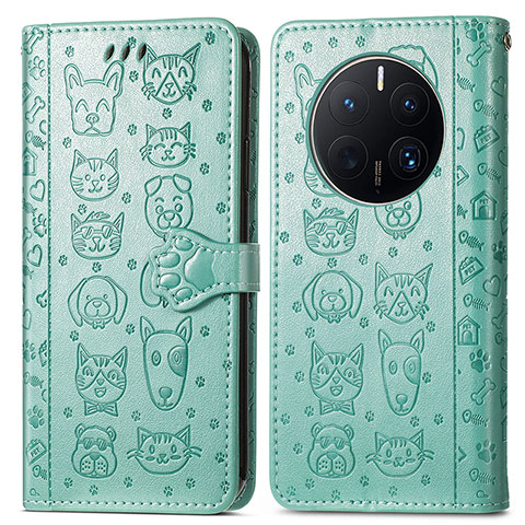 Custodia Portafoglio In Pelle Fantasia Modello Cover con Supporto S03D per Huawei Mate 50 Pro Verde