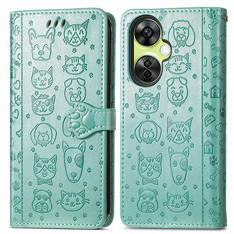 Custodia Portafoglio In Pelle Fantasia Modello Cover con Supporto S03D per Oppo K11x 5G Verde